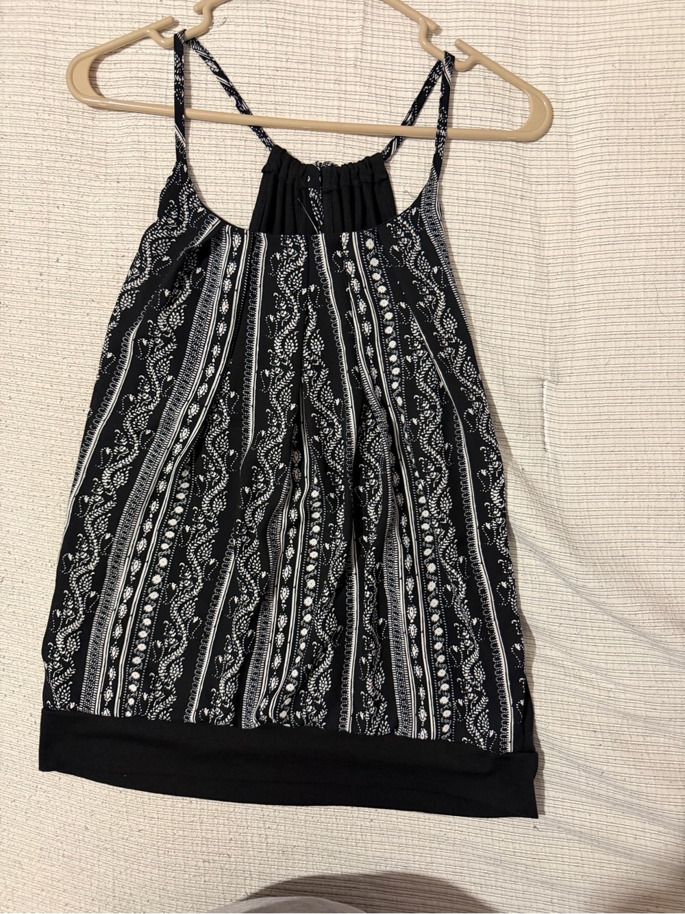 Maurices Black and White Paisley-Print Spaghetti Strap Tank